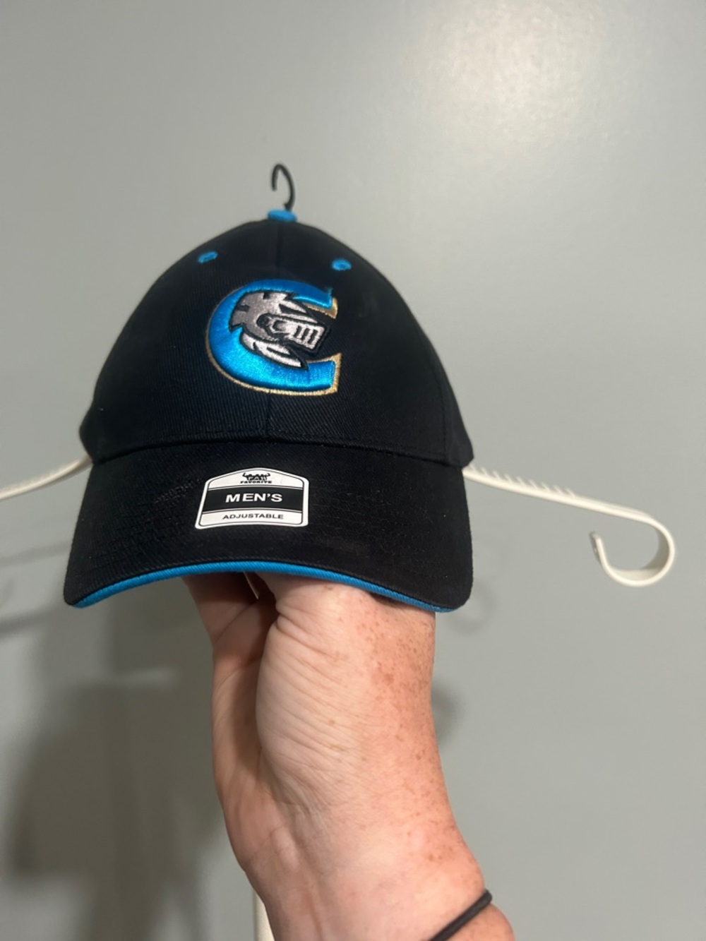 Men's Black and Blue Baseball Cap with Embroidered 'C' Logo